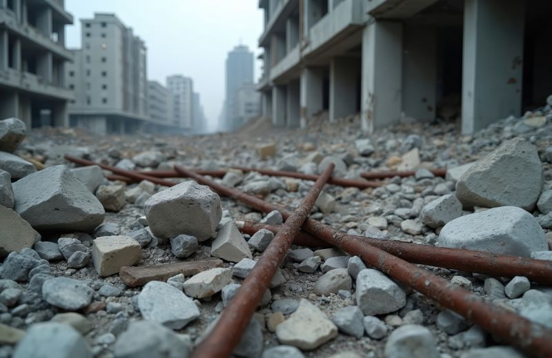 Construction Site After Cement Cutting